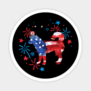 Siberian Husky Uncle Sam Hat 4Th Of July Magnet